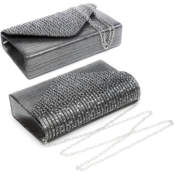 Clutch Purse Bag Crossbody Handbags Grey - Picture 2 of 6